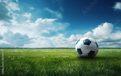 Soccer field with ball 