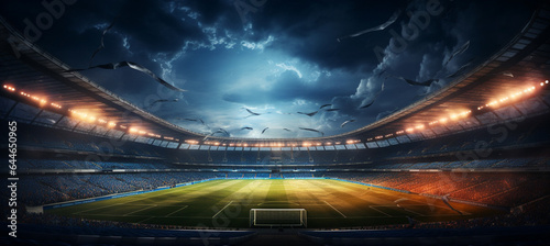 Soccer football stadium with floodlights
