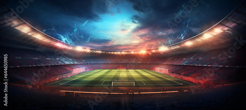 Soccer football stadium with floodlights