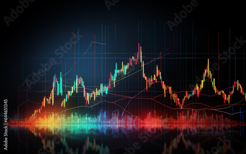 Stock market and trading, digital graph