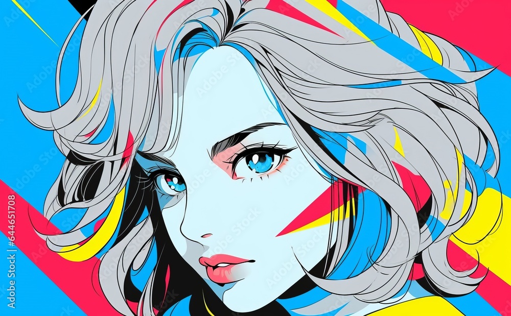 Naklejka premium 女性イラスト,Generative AI AI画像