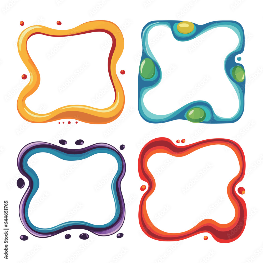 Fototapeta premium vector collection set of squiggle lines frame