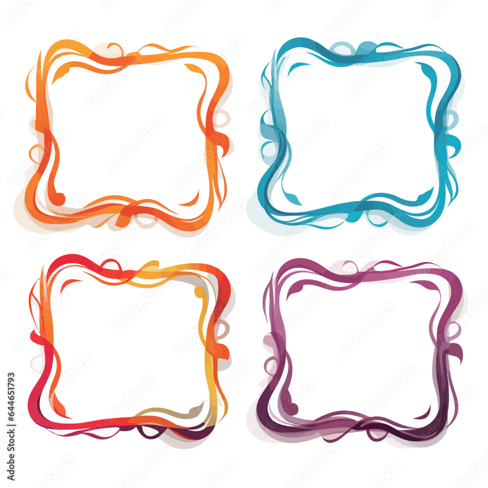 Fototapeta premium vector collection set of squiggle lines frame