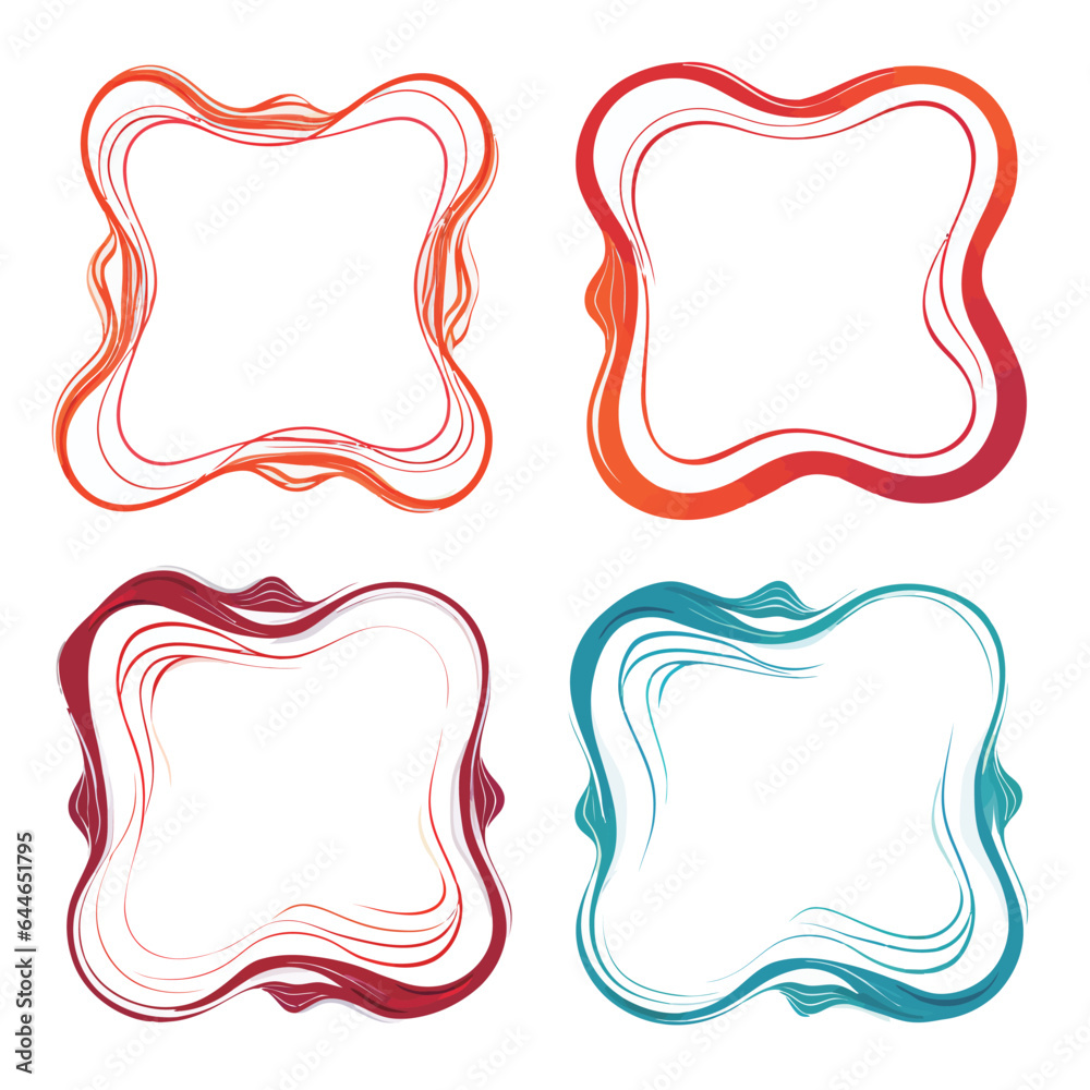 Fototapeta premium vector collection set of squiggle lines frame