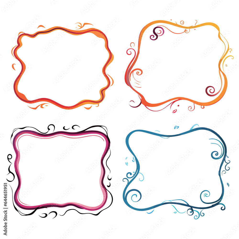 vector collection set of squiggle lines frame vector collection set of squiggle lines frame