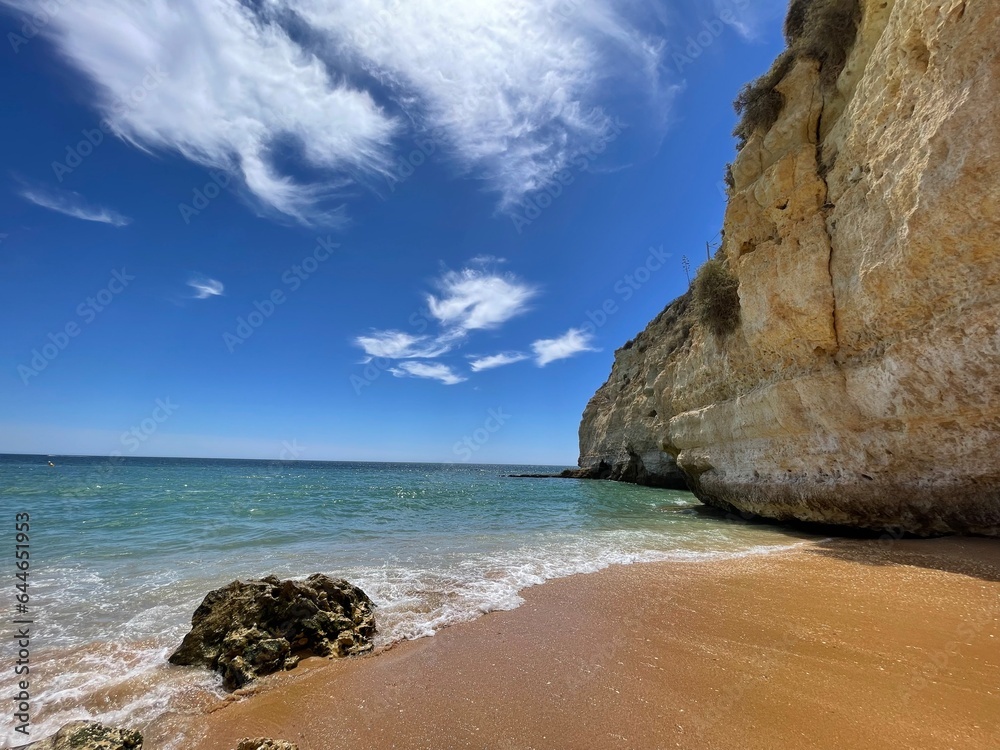 Praia do Carvoeiro, in the Algarve region, southern Portugal.