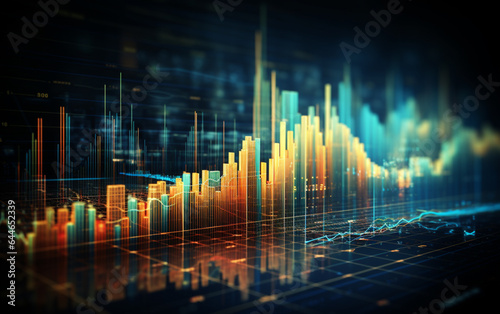 Stock market and trading, digital graph