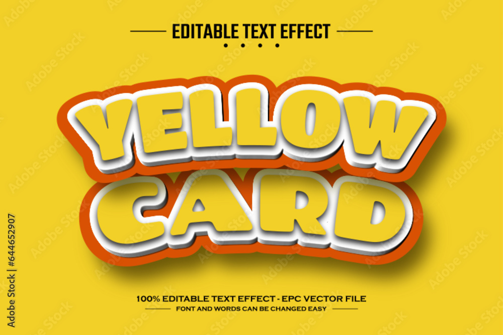 Yellow card 3D editable text effect template