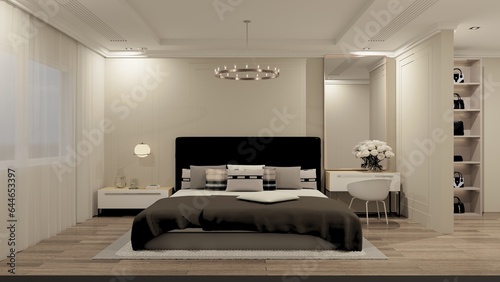 dormitorio blanco lujoso  photo