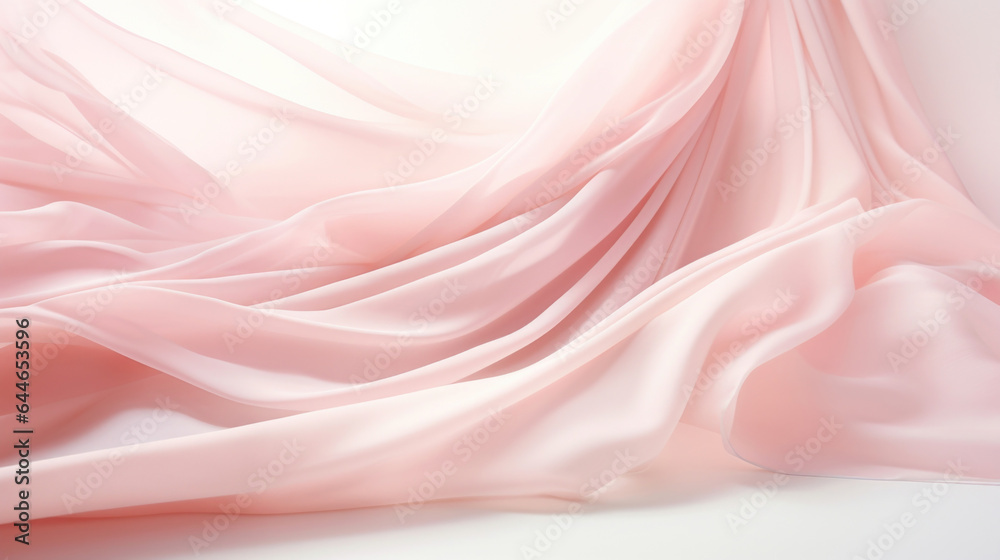 A captivating scene portraying a soothing pastel pink light streaming through flowing white ds. The intricate shadows gracefully embrace the surroundings, evoking a sense of femininity A captivating scene portraying a soothing pastel pink light streaming through flowing white ds. The intricate shadows gracefully embrace the surroundings, evoking a sense of femininity