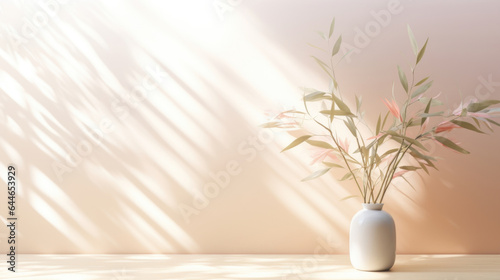 A bamboo gentle light background with a soft, pastel color palette. The light passing through the window has a gentle, diffused quality, giving the room a dreamy atmosphere. The delicate