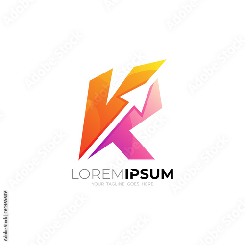 Free Download logo letter k, initial company logo, letter k icon, k with arrows going up - GFXLoad