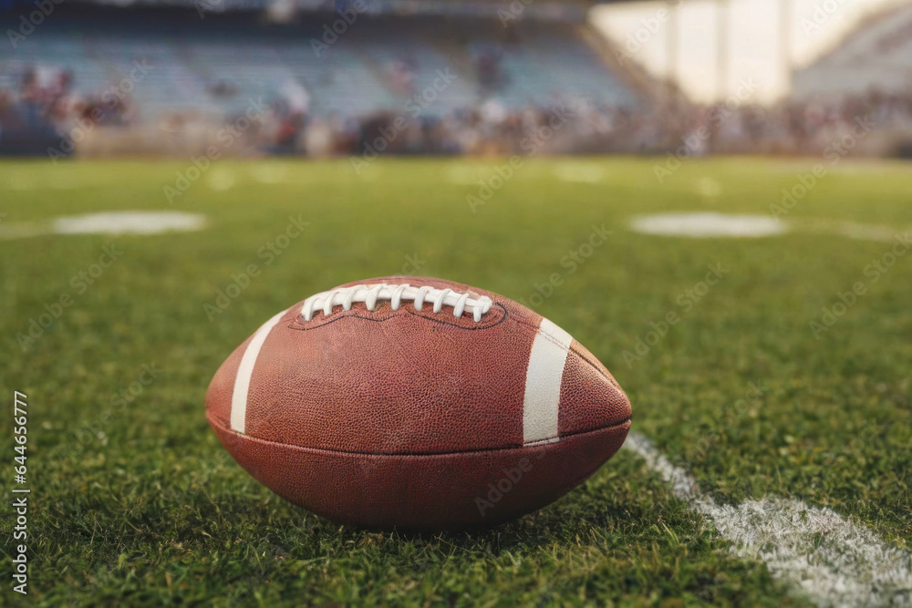 American football ball. Background with selective focus and copy space American football ball. Background with selective focus and copy space