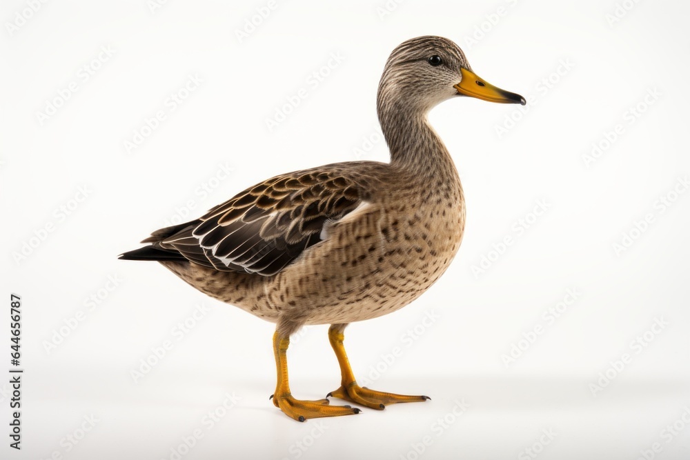 Close-up studio portrait of a bird American Black Duck Anas rubripes. Blank for design Close-up studio portrait of a bird American Black Duck Anas rubripes. Blank for design