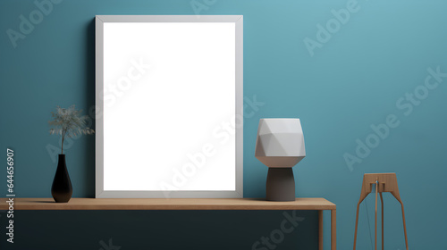 room decorated with highlighted frame for mockups or decoration (ai generated) © Weslley Pinheiro