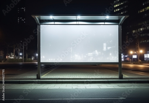 Empty business billboard poster city road night board street advertise space blank