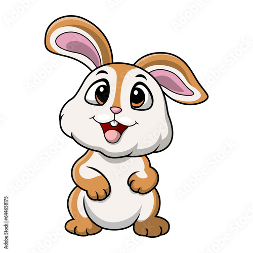 Cute little rabbit cartoon standing