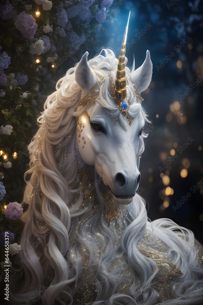 Ethereal Elegance A Hyper-Real Unicorn Portrait by Generative AI




