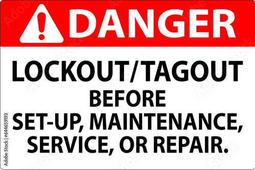 Wallpaper Mural Danger Safety Label: Lockout/Tagout Before Set-Up, Maintenance, Service Or Repair Torontodigital.ca