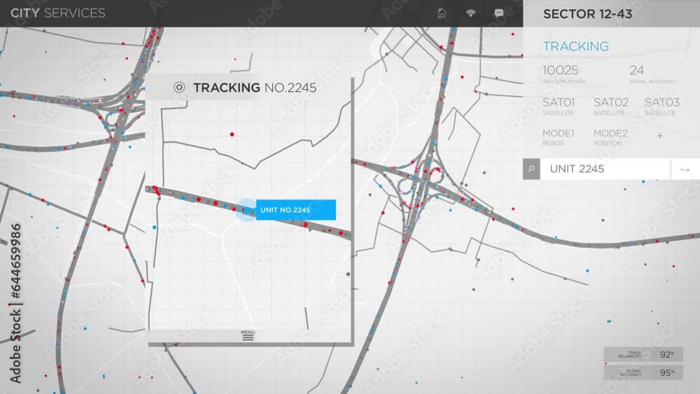 Smart City Services Program Tracks Public Transport Route On Digital