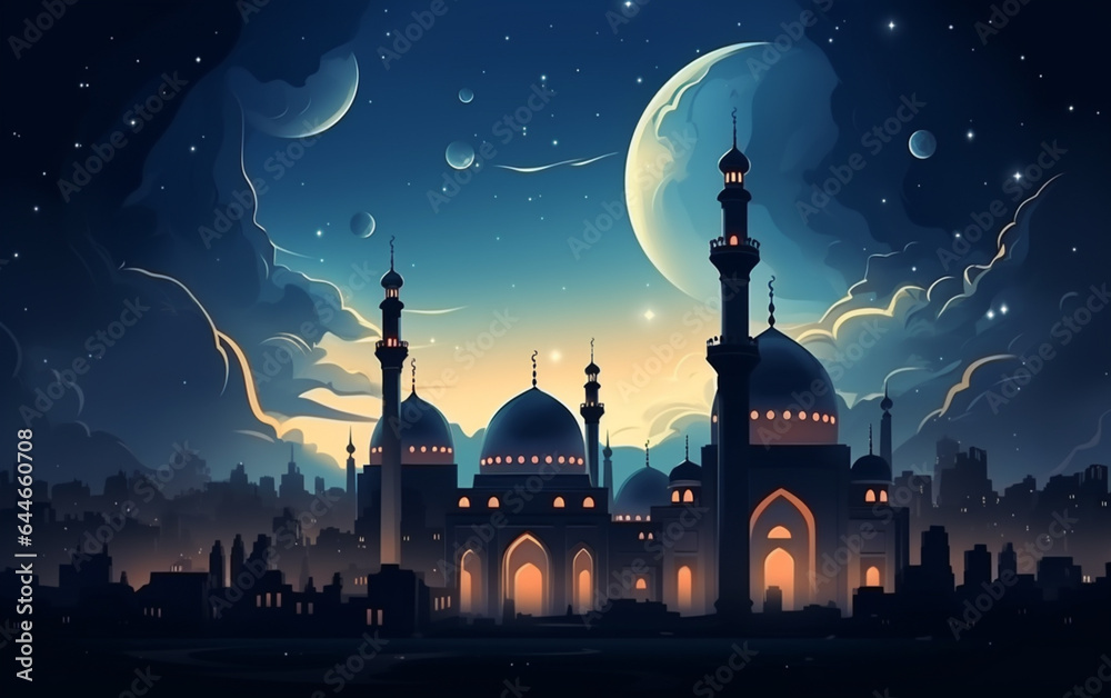 Flat ramadan kareem illustration