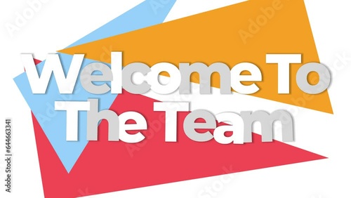 Welcome to the team letter with abstract geometric paper motion animation