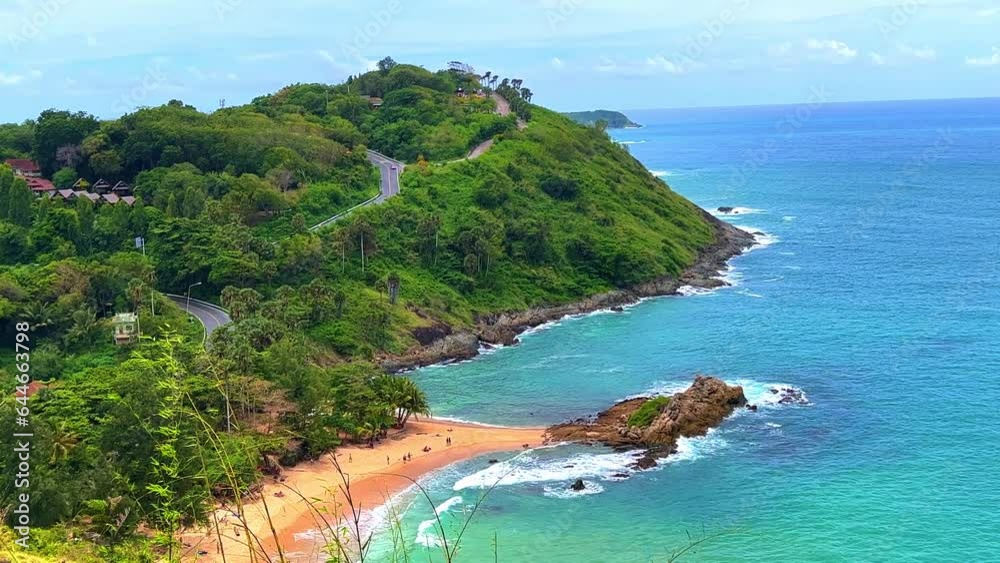 Ya Nui Beach and Nai Harn Beach in Phuket Thailand, turquoise blue waters, lush green mountains colourful skies. Phuket is a tropical island many palms teaming with wildlife and sea fisheries Ya Nui Beach and Nai Harn Beach in Phuket Thailand, turquoise blue waters, lush green mountains colourful skies. Phuket is a tropical island many palms teaming with wildlife and sea fisheries
