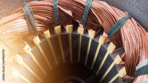 Electric motor winding coil , three phase induction motor winding coil assembly, procedure for  replacing.With shiny light.