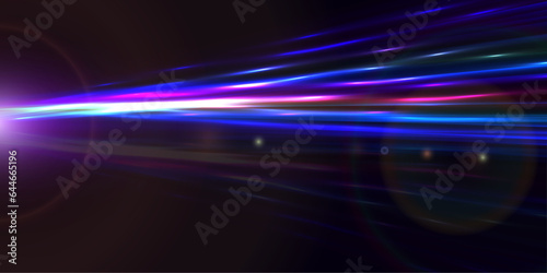Abstract background of long exposure tale light on blue. Technology background, abstract multicolor background with motion blur.