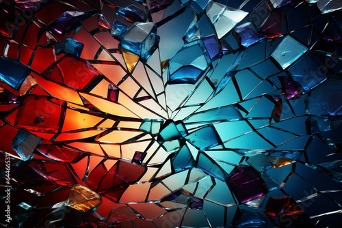 Colorful Broken Glass Explosion Mosiac Background