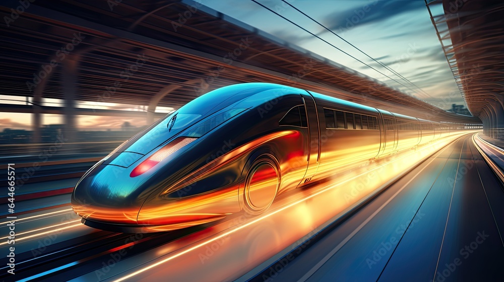 Image of a modern high-speed train in motion.