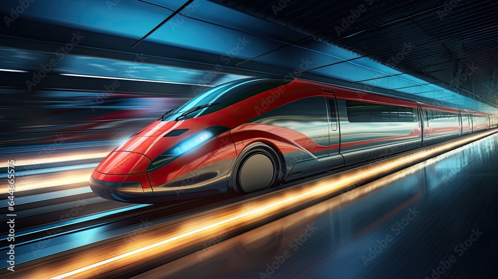 Image of a modern high-speed train in motion.