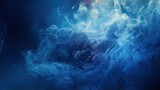 Image of dynamic movement of smoke and rays on a blue background.