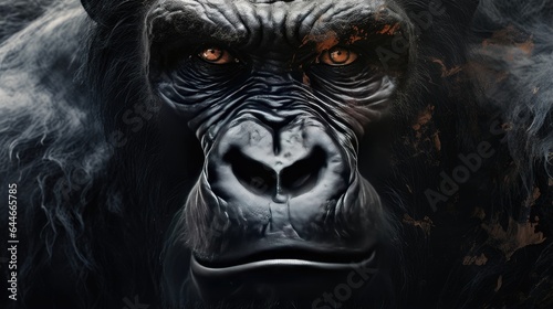 An image of a gorilla with emphasis on its expressive eyes.