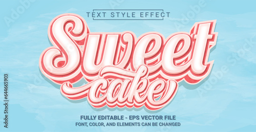 Sweet Cake Text Style Effect. Editable Graphic Text Template.