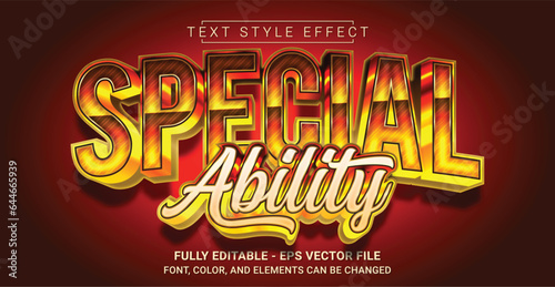 Special Ability Text Style Effect. Editable Graphic Text Template.