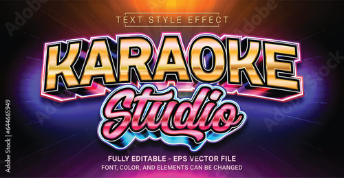 Karaoke Studio Text Style Effect. Editable Graphic Text Template.