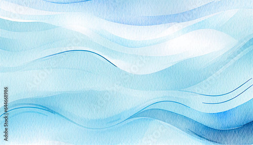 Blue wave abstract winter snow background for copy space text. Blue teal wavy flow texture in flowing motion. Snowy winter holiday season or ocean water wave illustration for mobile web backdrop.