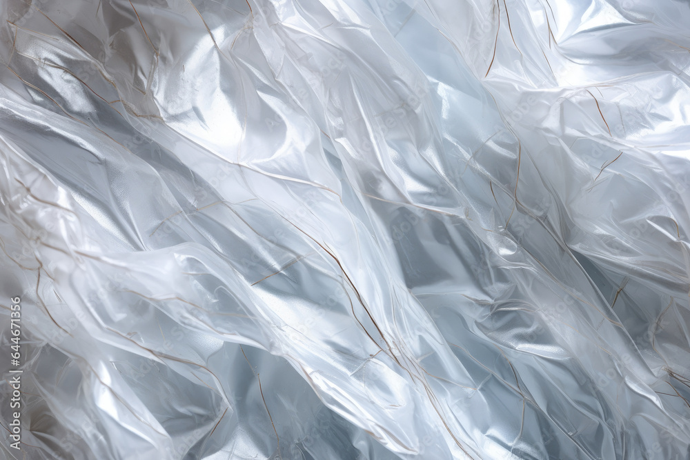 Glimmering Reflections: A Close-Up Texture of Crinkled Cellophane Capturing the Playful Dance of Light Glimmering Reflections: A Close-Up Texture of Crinkled Cellophane Capturing the Playful Dance of Light