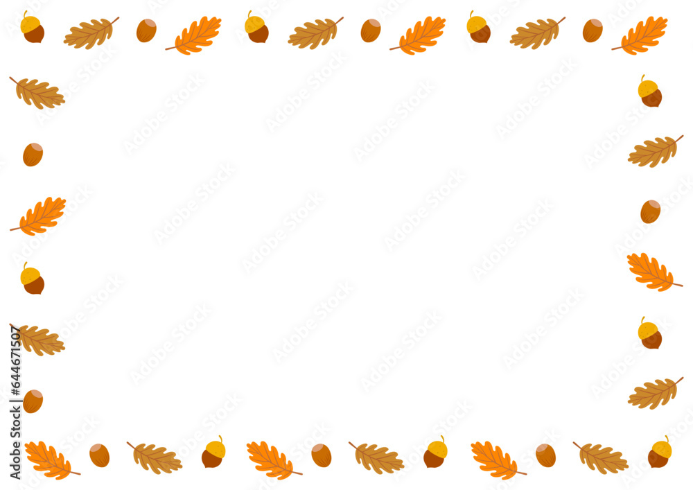 Autumn acorns leaves decorative frame background. Autumn acorns leaves decorative frame background.