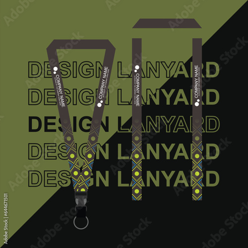 Vector lanyard business template for employee or staff in office, startup and company