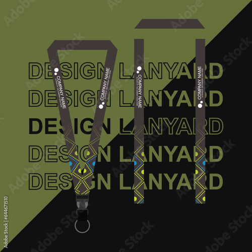 Vector lanyard business template for employee or staff in office, startup and company