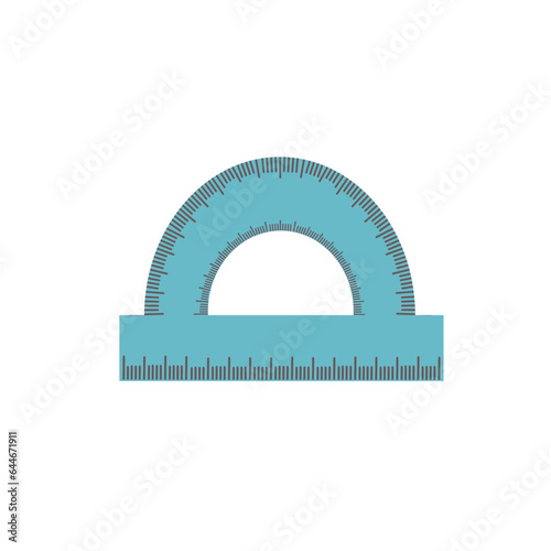 Blue ruler arc for stationary illustration