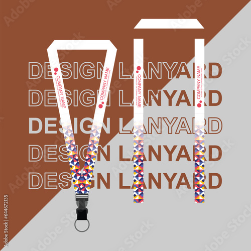 Vector lanyard business template for employee or staff in office, startup and company