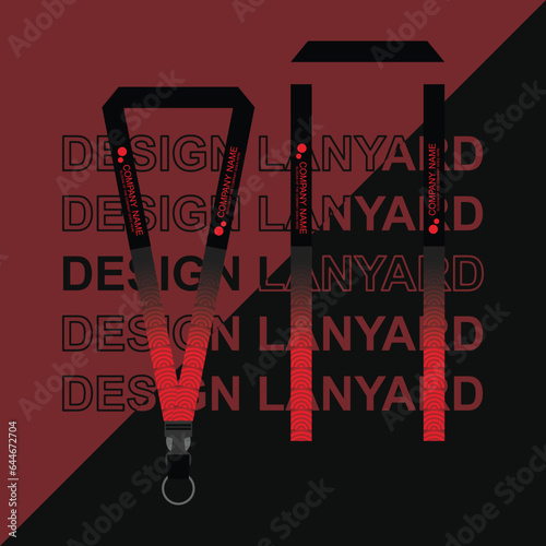 Vector lanyard business template for employee or staff in office, startup and company
