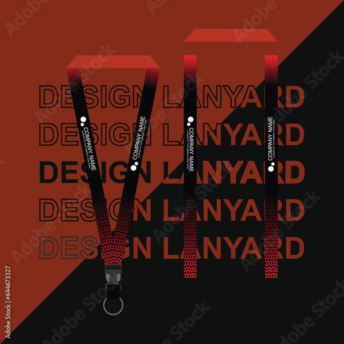 Vector lanyard business template for employee or staff in office, startup and company