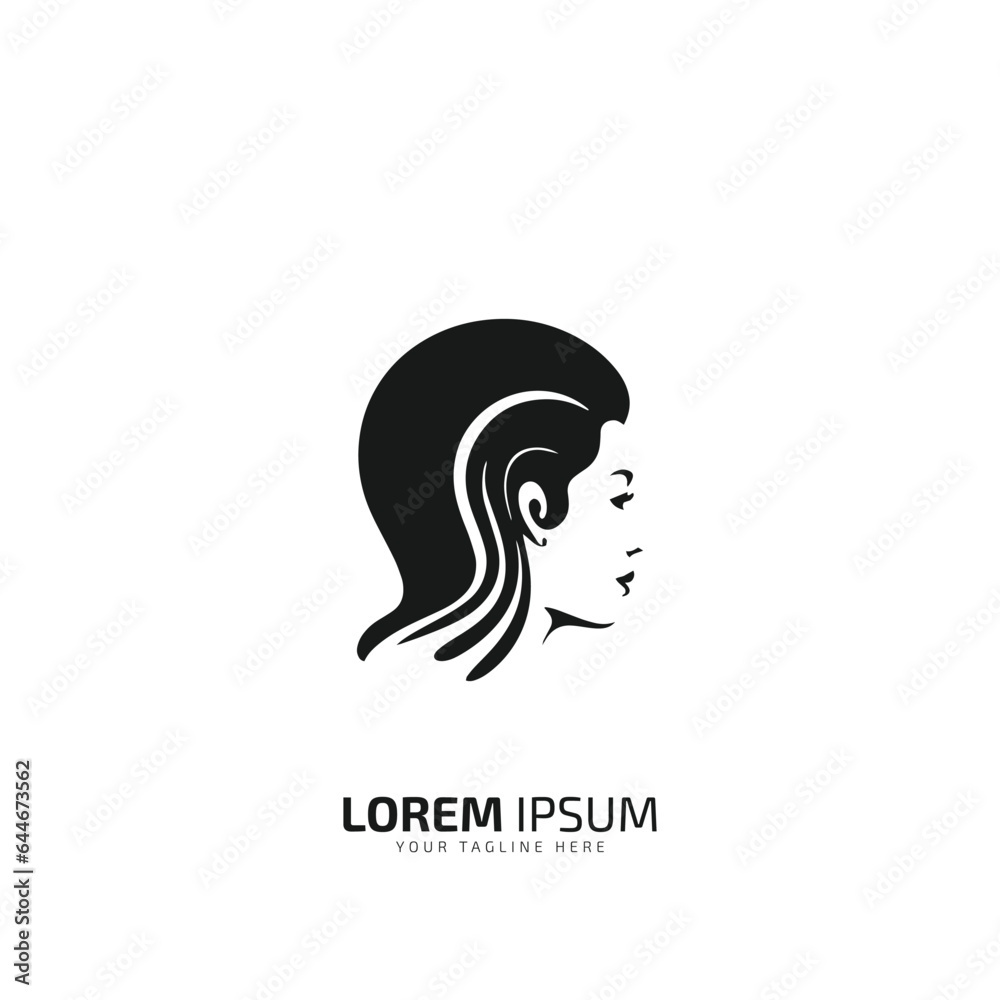 A logo of woman silhouette vector icon on white background A logo of woman silhouette vector icon on white background