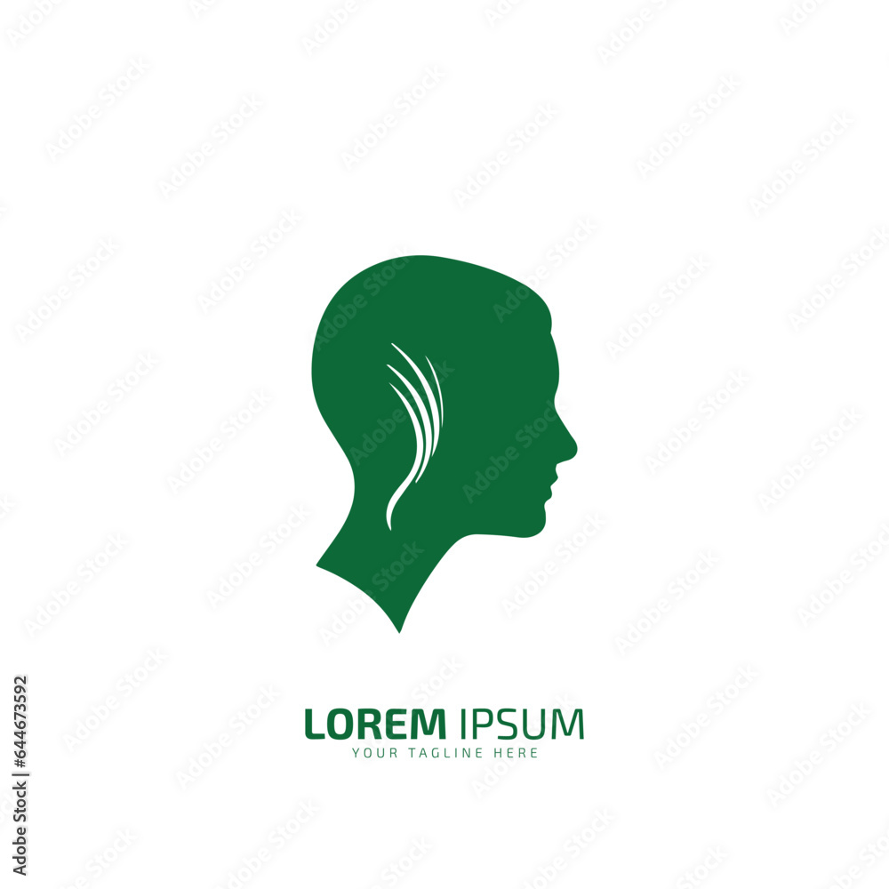 A logo of person silhouette vector icon on white background