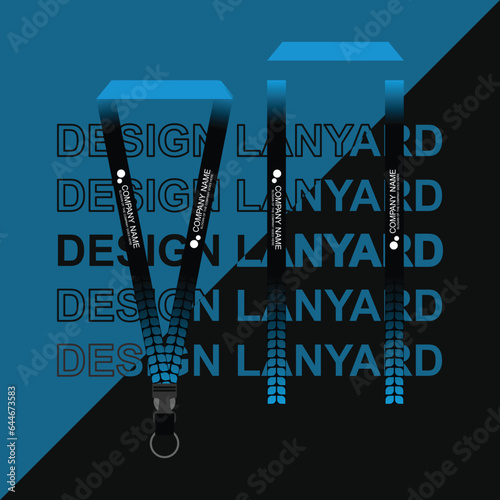 Vector lanyard business template for employee or staff in office, startup and company