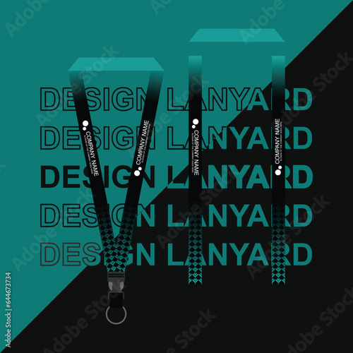Vector lanyard business template for employee or staff in office, startup and company